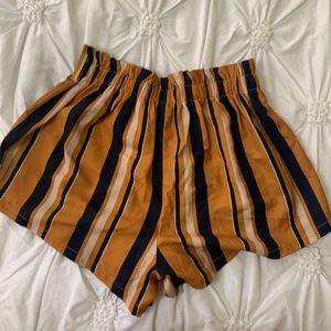 SHEIN Gold and Navy Blue Stripped Shorts